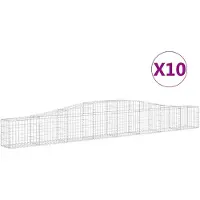 vidaXL Schanskorven 10 st gewelfd 400x30x40/60 cm ijzer