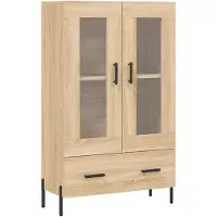 vidaXL Hoge kast 69,5x31x115 cm bewerkt hout sonoma eikenkleurig