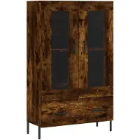 vidaXL Hoge kast 69,5x31x115 cm bewerkt hout gerookt eikenkleurig