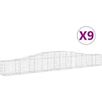 vidaXL Schanskorven 9 st gewelfd 400x30x40/60 cm ijzer