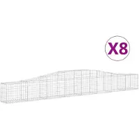 vidaXL Schanskorven 8 st gewelfd 400x30x40/60 cm ijzer