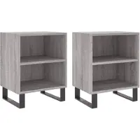 vidaXL Nachtkastjes 2 st 40x30x50 cm bewerkt hout grijs sonoma eiken