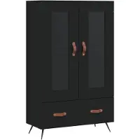 vidaXL Hoge kast 69,5x31x115 cm bewerkt hout zwart