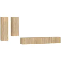 vidaXL 4-delige Tv-meubelset bewerkt hout sonoma eikenkleurig