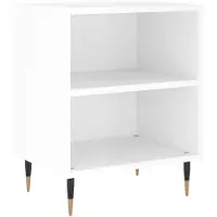 vidaXL Nachtkastje 40x30x50 cm bewerkt hout hoogglans wit