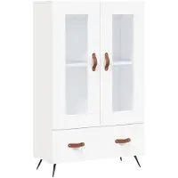 vidaXL Hoge kast, wit, 69,5 x 31 x 115 cm, houtvezel