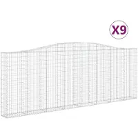 vidaXL Schanskorven 9 st gewelfd 400x30x140/160 cm ijzer