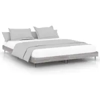 vidaXL Bedframe bewerkt hout grijs sonoma eikenkleurig 140x200 cm