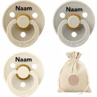 BIBS fopspenen met naam - T3 - Vanilla, Ivory, Sand - 18+ maanden - spenen - speen - fopspeen - BolleToet speenzakje