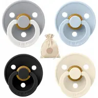 BIBS fopspenen - T1 -Baby Blue, Ivory, Black, Glow Cloud -0-6 maanden - spenen - speen - fopspeen - BolleToet speenzakje
