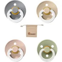 BIBS fopspenen maat 2 6-18 maanden| Set 4 stuks| Glow Cloud, Vanilla, Blush, Sage + Monkiezz speenzakje