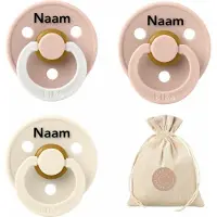 BIBS fopspenen met naam - T3 - Blush, Ivory & Blush Glow - 18+ maanden - spenen - speen - fopspeen - BolleToet speenzakje