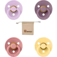 BIBS fopspeen 0-6 maanden|Set 4 stuks|Pale butter, Dusty Pink, Mauve en Violet sky|Maat 1|T1
