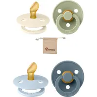 BIBS Blister Dental | Met Monkiezz Speenzakje - maat 2 6-18 maanden - 4 stuks - Ivory - Sage -Baby Blue - Petrol - Orthodontisch
