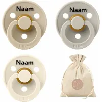 BIBS fopspenen met naam - T1 - Vanilla, Ivory, Sand - 0/6 maanden - spenen - speen - fopspeen - BolleToet speenzakje