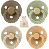 BIBS fopspenen - T1 -Dark Oak, Sage, Vanilla & Desert Sand -0-6 maanden - spenen - speen - fopspeen - BolleToet speenzakje