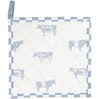 Clayre & Eef Blauwe Pannenlap 20*20 cm LWC45BL