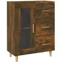 vidaXL Dressoir 69,5x34x90 cm bewerkt hout gerookt eikenkleurig