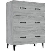 vidaXL Dressoir 69,5x34x90 cm bewerkt hout grijs sonoma eikenkleurig
