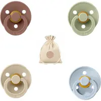 BIBS fopspenen T2 + speenzakje BolleToet - woodchuck, sage, baby blue, vanilla - 6-18 maanden