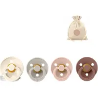 BIBS fopspenen T2 + speenzakje BolleToet - ivory, sand, blush, woodchuck - 6-18 maanden