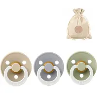 BIBS fopspenen T1 + speenzakje BolleToet - glow in the dark vanilla, cloud en sage - 0-6 maanden