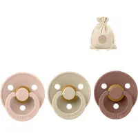 BIBS fopspenen T2 + speenzakje BolleToet - blush, vanilla en woodchuck - 6-18 maanden
