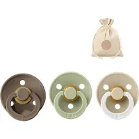BIBS fopspenen T3 + speenzakje BolleToet - dark oak, sage, glow in the dark vanilla - 18+ maanden
