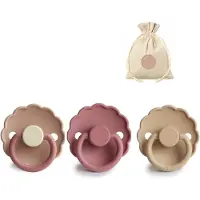 Frigg Daisy T1 - peony, dusty rose en croissant + Bolletoet speenzakje - 0-6 maanden