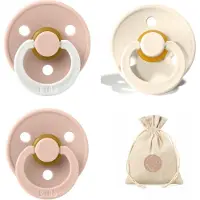 BIBS fopspenen T2 + speenzakje BolleToet - Glow in the dark blush, blush en ivory - 6-18 maanden