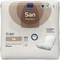 Abena San 1A, 28x Absorberende Inlegger, Pak, + Plakstrip - Voor Flinke druppels Urineverlies - Absorptie 250 ml, beige