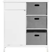 SoBuy Badkamerkast met Wasmand, 80x38x91 cm, Wit