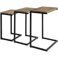 SoBuy set van 3 nestbare salontafels, industriële stijl