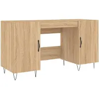 vidaXL Bureau, Sonoma-eikenhout, 140x50x75 cm, houtvezel