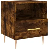 vidaXL Nachtkastje 40x35x47,5 cm bewerkt hout gerookt eikenkleurig