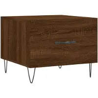 vidaXL Salontafel 50x50x40 cm bewerkt hout bruin eikenkleur