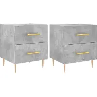 vidaXL Nachtkastjes 2 st 40x35x47,5 cm bewerkt hout betongrijs