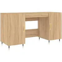 vidaXL Bureau, Sonoma-eikenhout, 140x50x75 cm, houtvezel
