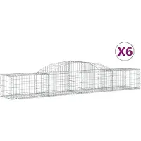 vidaXL Schanskorven 6 st gewelfd 300x50x40/60 cm gegalvaniseerd ijzer