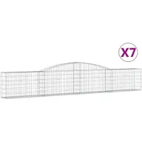 vidaXL Schanskorven 7 st gewelfd 400x30x60/80 cm ijzer