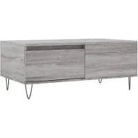 vidaXL Salontafel 90x50x36,5 cm bewerkt hout grijs sonoma