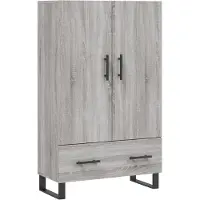 vidaXL Hoge kast 69,5x31x115 cm bewerkt hout grijs sonoma eikenkleurig