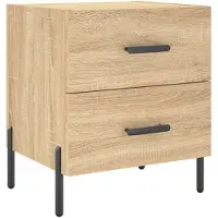 vidaXL Nachtkastje 40x35x47,5 cm bewerkt hout sonoma eikenkleurig