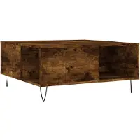 vidaXL Salontafel 80x80x36,5 cm bewerkt hout gerookt eikenkleurig