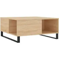 vidaXL Salontafel 80x80x36,5 cm bewerkt hout sonoma eikenkleurig