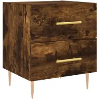 vidaXL Nachtkastje 40x35x47,5 cm bewerkt hout gerookt eikenkleurig