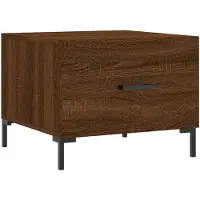 vidaXL Salontafel 50x50x40 cm bewerkt hout bruin eikenkleur