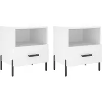 vidaXL Nachtkastjes 2 st 40x35x47,5 cm bewerkt hout wit