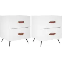 vidaXL Nachtkastjes 2 st 40x35x47,5 cm bewerkt hout wit