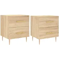 vidaXL Nachtkastjes 2 st 40x35x47,5 cm bewerkt hout sonoma eikenkleur